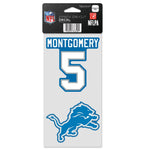 Detroit Lions Perfect Cut Decal Set of two 4"x4" David Montgomery