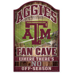 Texas A&M Aggies FAN CAVE Wood Sign 11" x 17" 1/4" thick