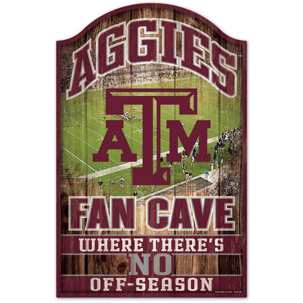 Texas A&M Aggies FAN CAVE Wood Sign 11" x 17" 1/4" thick