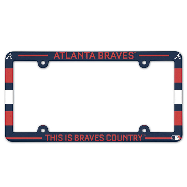 Atlanta Braves SLOGAN Lic Plate Frame Full Color