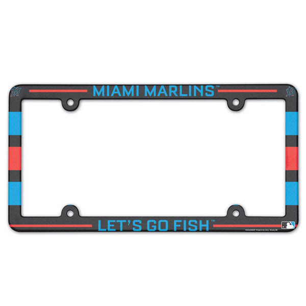Miami Marlins SLOGAN Lic Plate Frame Full Color