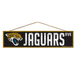 Jacksonville Jaguars Wood Sign-with Rope 4" x 17"