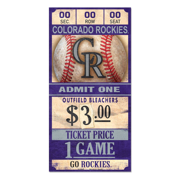 Colorado Rockies Wood Sign 6x12 3/8" thick