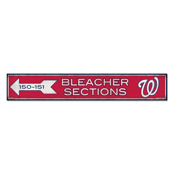 Washington Nationals SECTIONS Wood Sign 6"x36" 3/8" thick