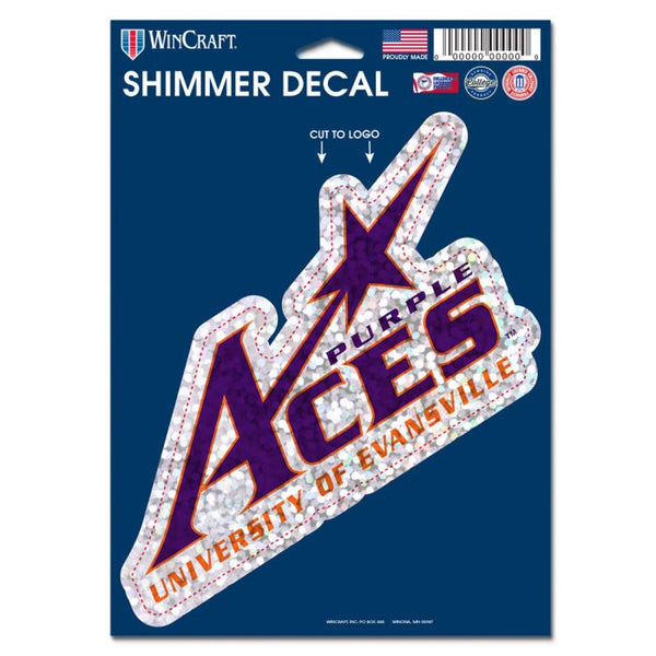 Wholesale-Evansville Purple Aces Shimmer Decals 5" x 7"