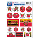 Wholesale-Maryland Terrapins Vinyl Sticker Sheet 5" x 7"