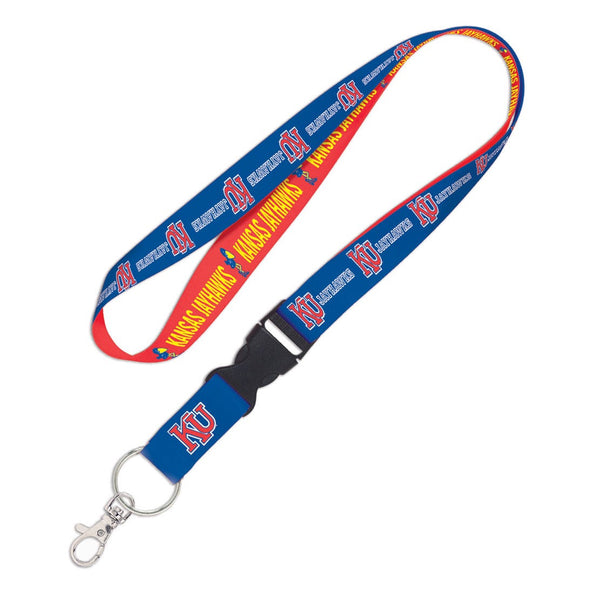 KANSAS JAYHAWKS / Vintage Collegiate Lanyard w/detachable buckle 1"