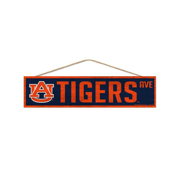 Wholesale-Auburn Tigers Wood Sign-with Rope 4" x 17"