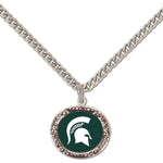 Wholesale-Michigan State Spartans Necklace w/Charm Jewelry Card