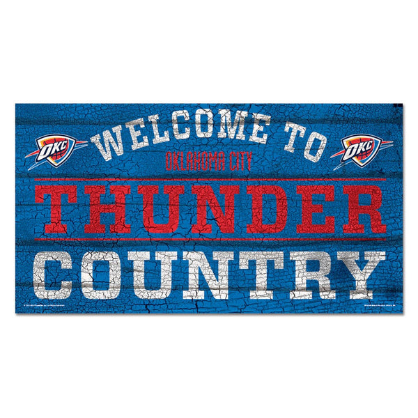 Oklahoma City Thunder Wood Sign 13"x24" 1/4" thick