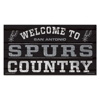 San Antonio Spurs Wood Sign 13"x24" 1/4" thick