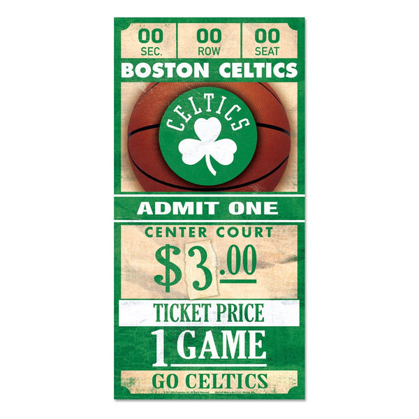 Boston Celtics Wood Sign 6x12 3/8" thick