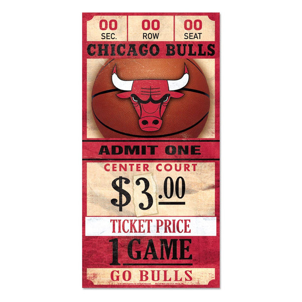 Chicago Bulls Wood Sign 6x12 3/8" thick