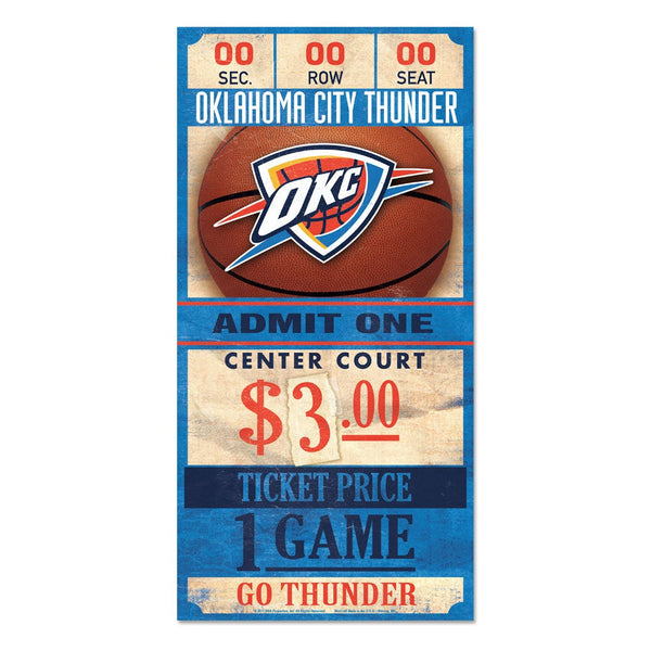Oklahoma City Thunder Wood Sign 6x12 3/8" thick