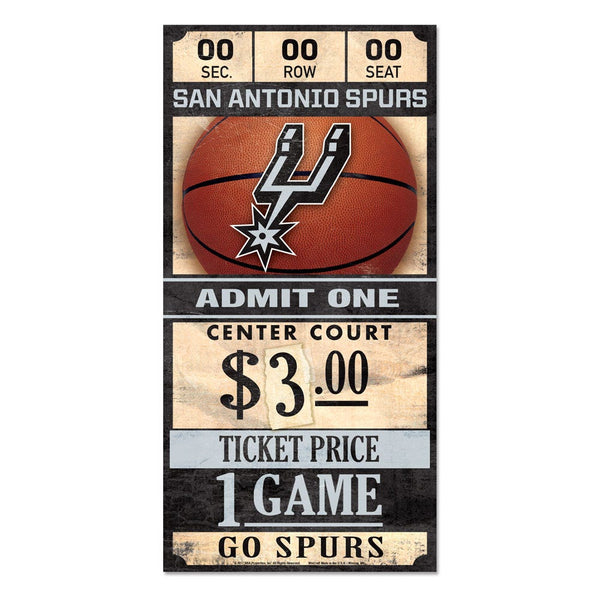 San Antonio Spurs Wood Sign 6x12 3/8" thick
