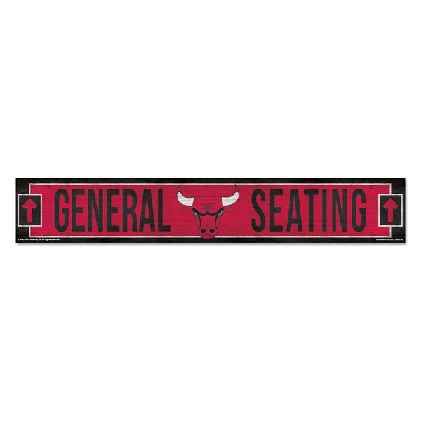 Chicago Bulls Wood Sign 6"x36" 3/8" thick