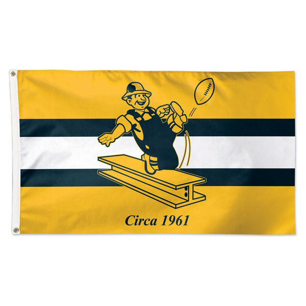 Pittsburgh Steelers / Classic Logo Retro Flag - Deluxe 3' X 5'