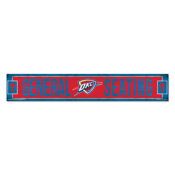 Oklahoma City Thunder Wood Sign 6"x36" 3/8" thick
