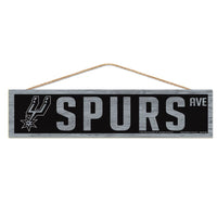 San Antonio Spurs Wood Sign-with Rope 4" x 17"