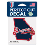 Atlanta Braves state Perfect Cut Color Decal 4" x 4"