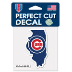 Chicago Cubs state Perfect Cut Color Decal 4" x 4"