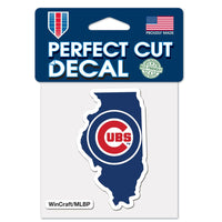 Chicago Cubs state Perfect Cut Color Decal 4" x 4"