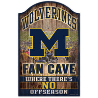 Michigan Wolverines FAN CAVE Wood Sign 11" x 17" 1/4" thick