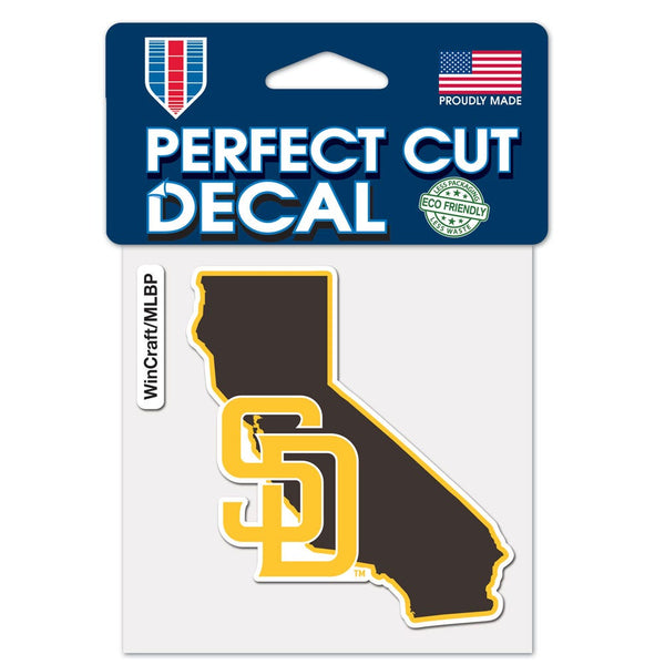 San Diego Padres State Shape Perfect Cut Color Decal 4" x 4"