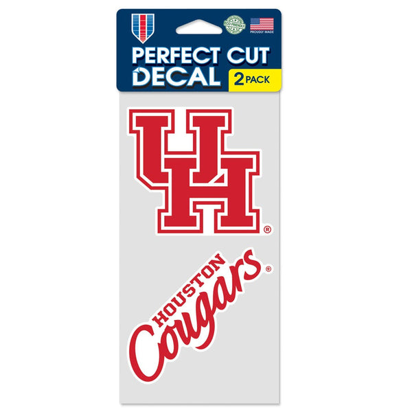 Houston Cougars Perfect Cut Decal Set of two 4"x4"