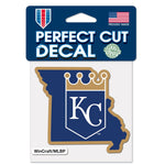 Kansas City Royals state Perfect Cut Color Decal 4" x 4"