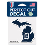 Detroit Tigers State Perfect Cut Color Decal 4" x 4"