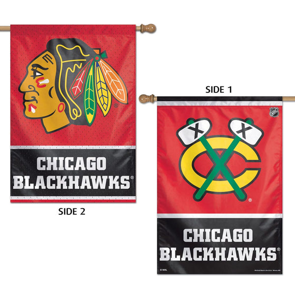 Chicago Blackhawks Vertical Flag 2 Sided 28" x 40"