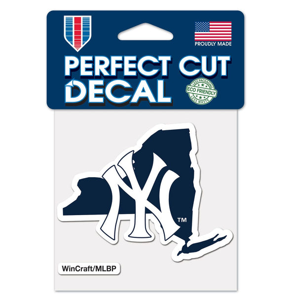 New York Yankees state Perfect Cut Color Decal 4" x 4"