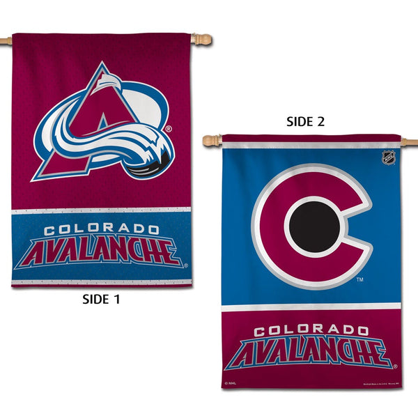 Colorado Avalanche Vertical Flag 2 Sided 28" x 40"