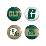 Wholesale-Charlotte Forty-Niners Button 4 Pack 1 1/4" Rnd