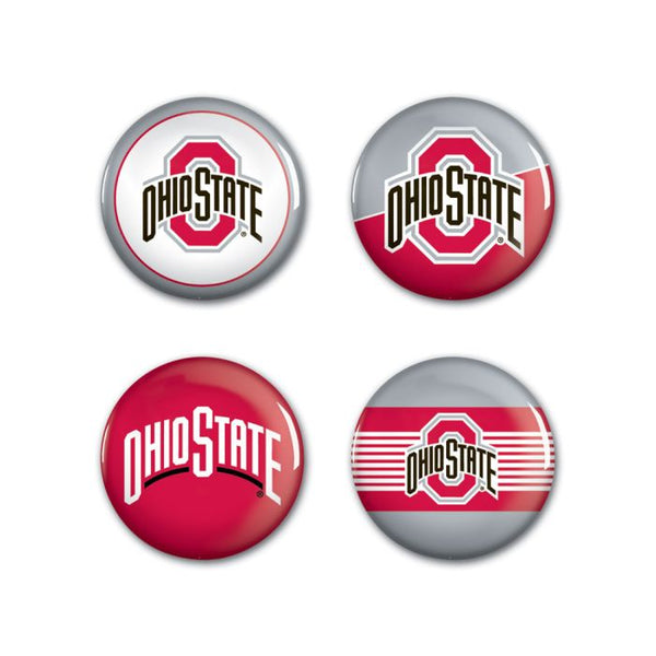 Wholesale-Ohio State Buckeyes Button 4 Pack 1 1/4" Rnd