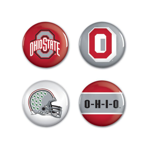 Wholesale-Ohio State Buckeyes Button 4 Pack 1 1/4" Rnd