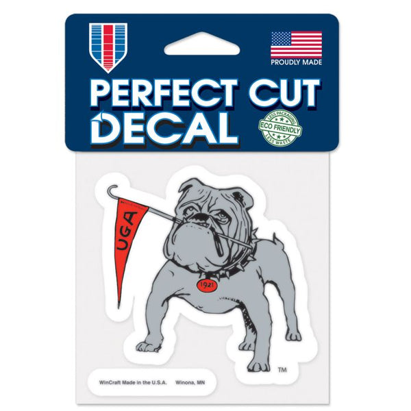 Wholesale-Georgia Bulldogs / Vintage Collegiate vault Perfect Cut Color Decal 4" x 4"