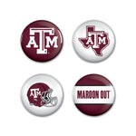 Texas A&M Aggies Button 4 Pack 1 1/4" Rnd