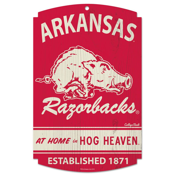 Arkansas Razorbacks /College Vault vault Wood Sign 11" x 17" 1/4" thick