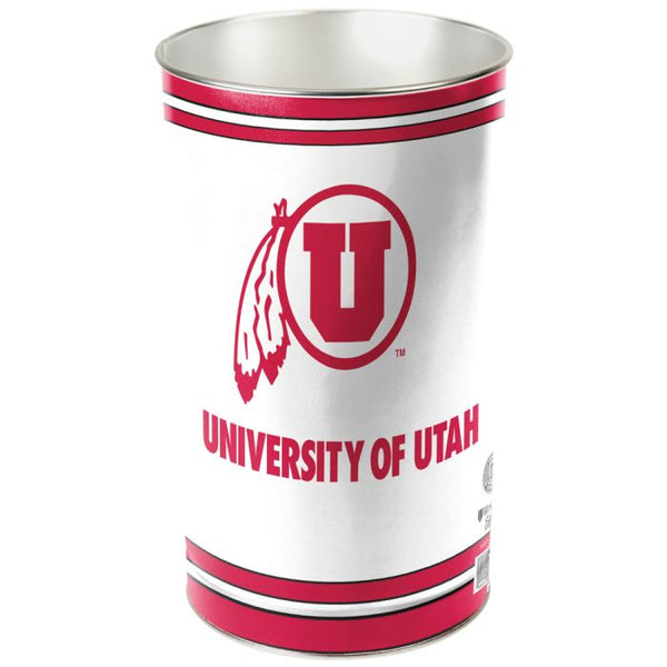 Wholesale-Utah Utes Wastebasket - tapered 15"H