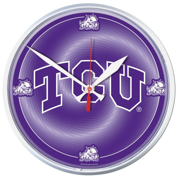 Wholesale-TCU Horned Frogs Round Wall Clock 12.75"