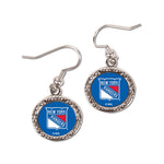 New York Rangers Earrings Jewelry Carded Round