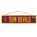 Arizona State Sun Devils Wood Sign-with Rope 4" x 17"