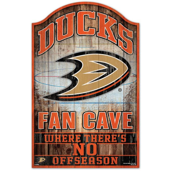 Wholesale-Anaheim Ducks FAN CAVE Wood Sign 11" x 17" 1/4" thick