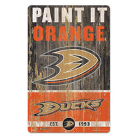 Wholesale-Anaheim Ducks SLOGAN Wood Sign 11" x 17" 1/4" thick