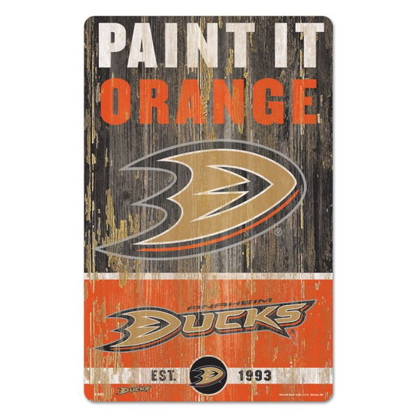 Wholesale-Anaheim Ducks SLOGAN Wood Sign 11" x 17" 1/4" thick