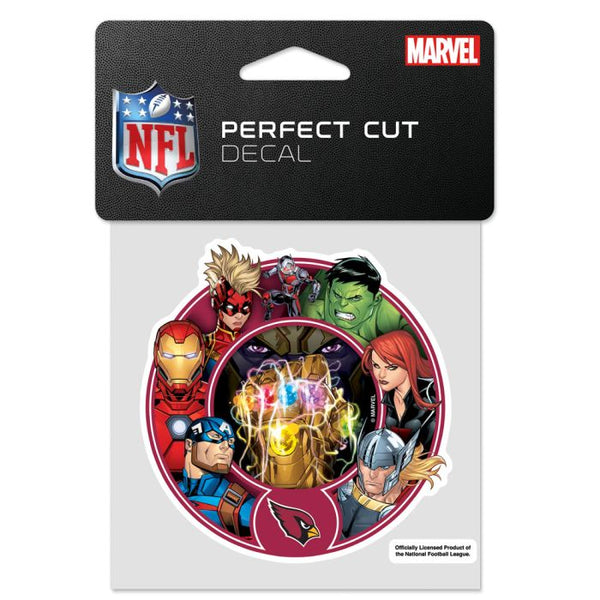 Wholesale-Arizona Cardinals / Marvel (C) 2021 Marvel Perfect Cut Color Decal 4" x 4"