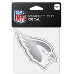 Wholesale-Arizona Cardinals Silver Decal Metallic 4" x 4"