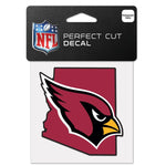 Wholesale-Arizona Cardinals State Shaped Perfect Cut Color Decal 4" x 4"